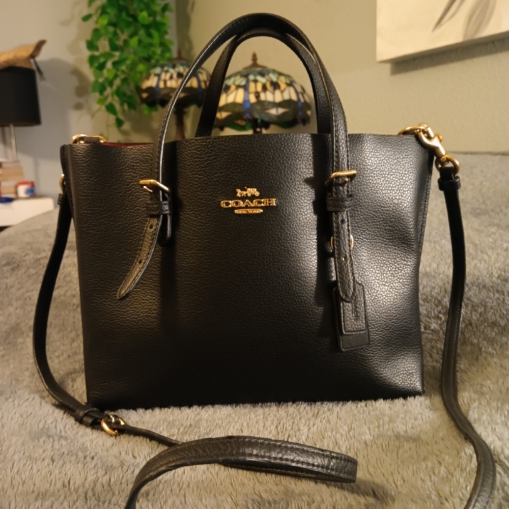 Coach Black Leather Mollie 25 Tote - Picture 14 of 14